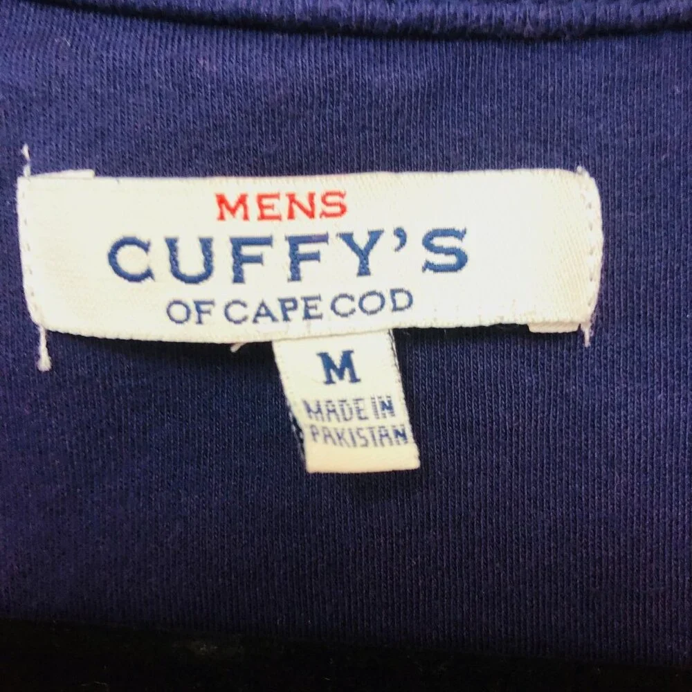CUFFY'S Of Cape‎ Cod 1/4 Zip Shirt Men M Pink Coral Activewear Athleisure Logo